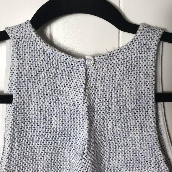 DREW Woven Tank Top Crop Cropped Blouse Sleeveless Fringe Light Blue White S - Picture 5 of 7